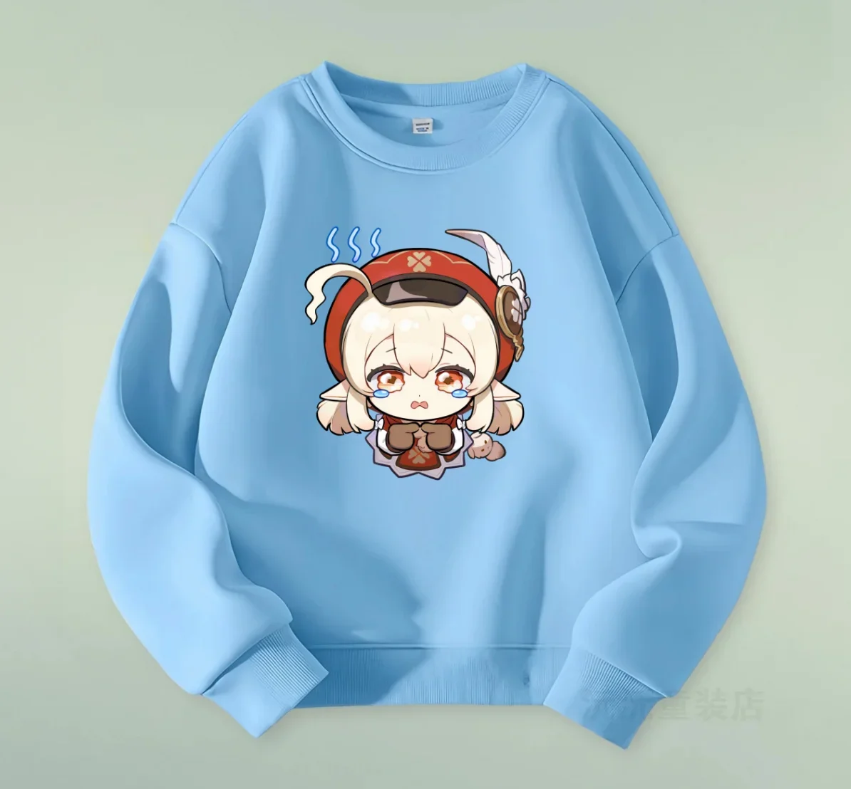 

"Cute and Aggrieved Anime Girl Cartoon Children's Round-neck Sweater, Anime Soft and Cute Style"