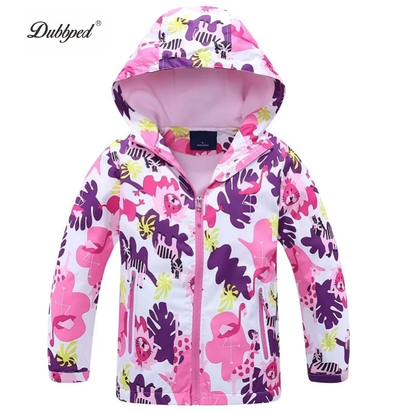 Dubbped Kids Girls Unicorn Purple Rain Jacket Waterproof Coat Lightweight Hooded Warm Lined Raincoats Windbreakers Raincoat 3-12