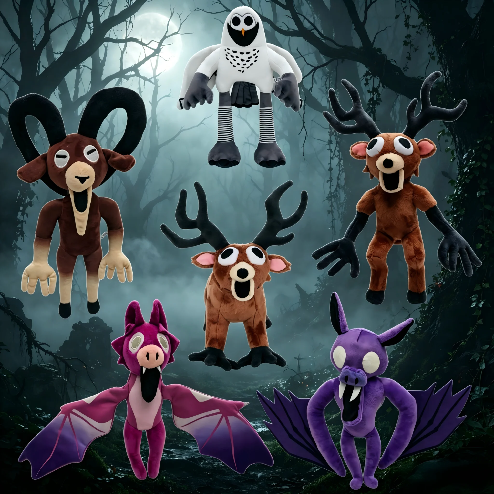 

30CM 99 Nights In The Forest Deer Owl Plush Toy Soft Stuffed Animal For Game Fans Collectible Gift Home Bedroom Decor Playmate