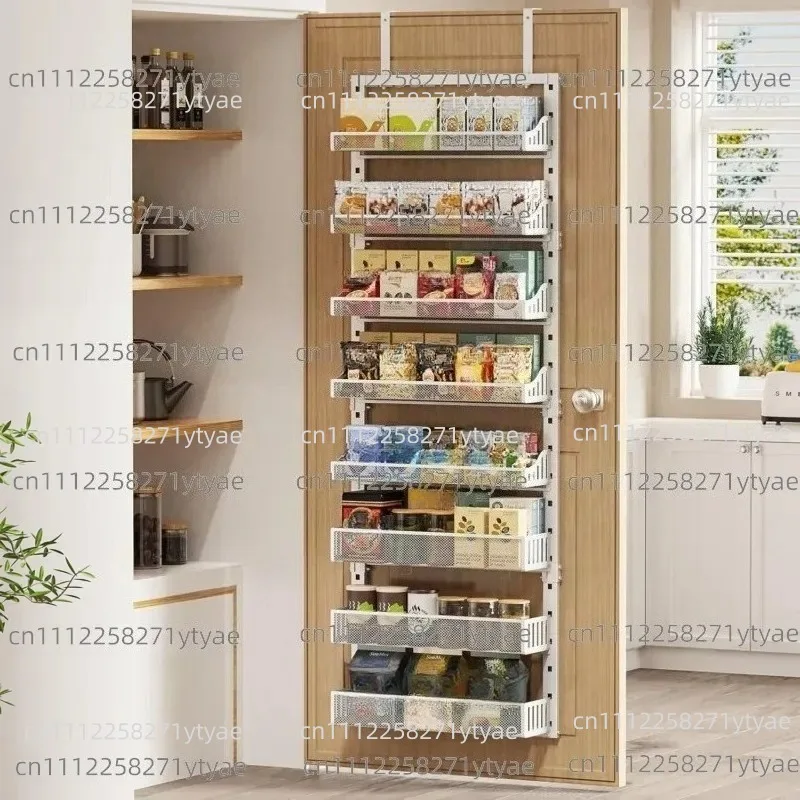 Door food pantry storage 8-story metal door spice rack 2 in 1 wall-mounted or hanging storage rack