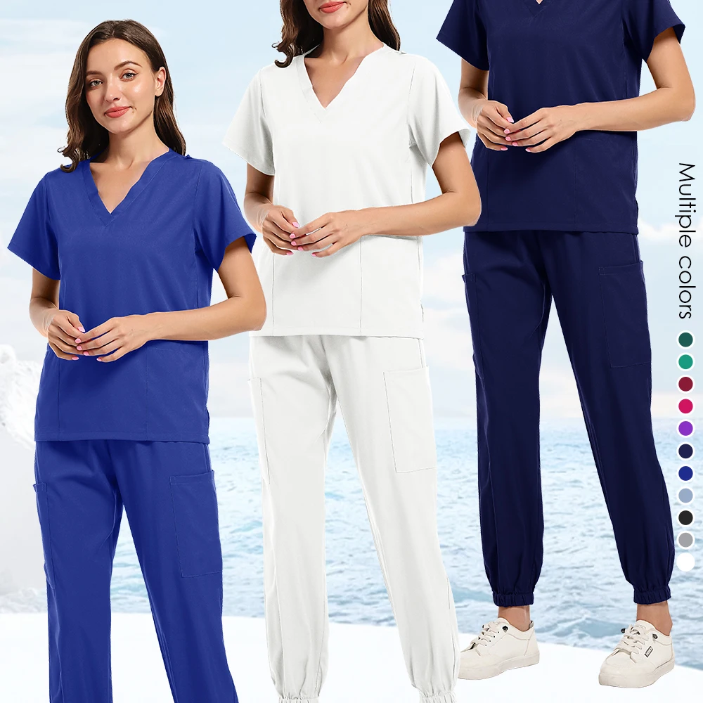 Скрабы, медицинская форма, топы с короткими рукавами + брюки, униформа для кормления, женский зоомагазин, доктор, больница, клиника, хирургия, спецодежда, наборы скрабов
