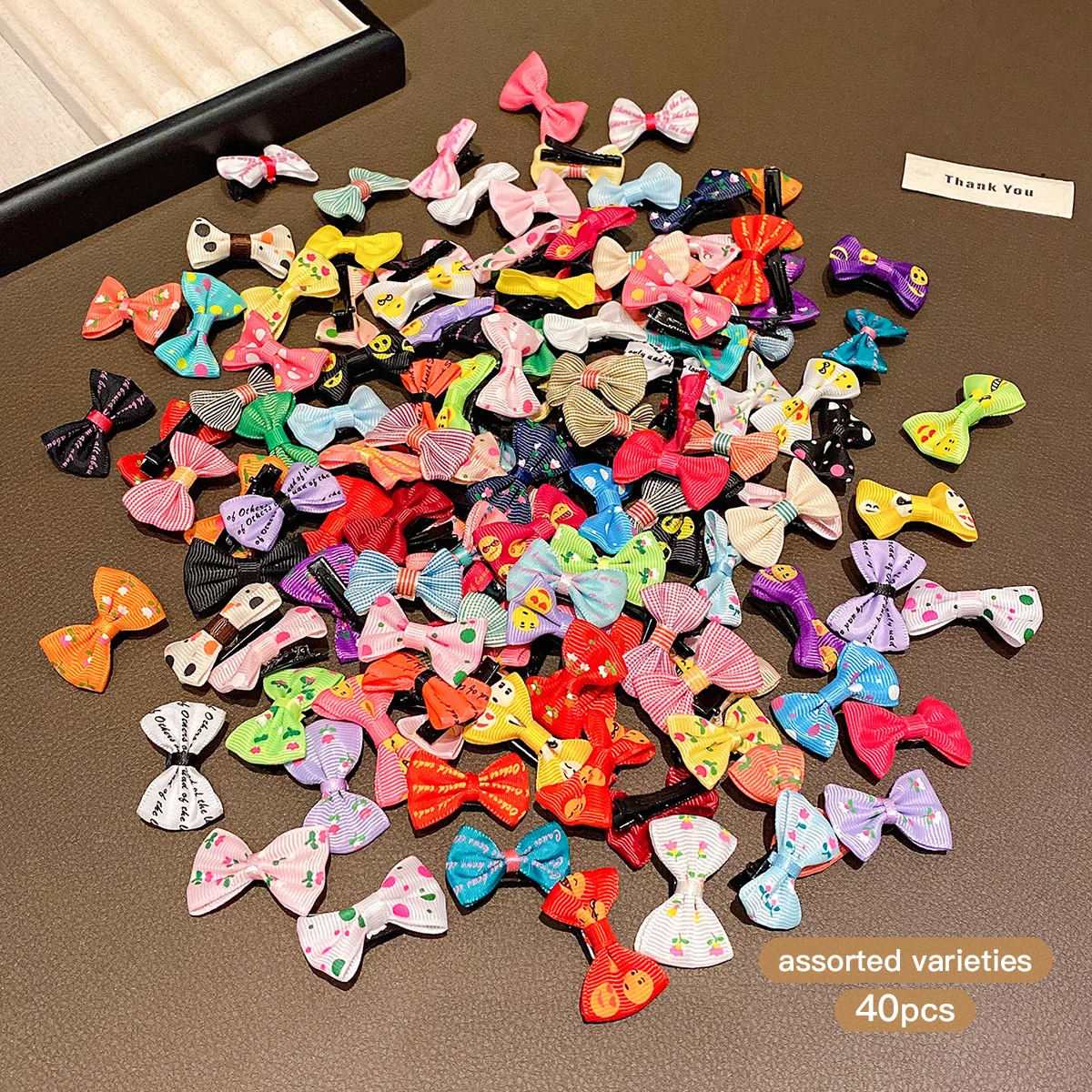 40 colorful styles of random bow hair clips, sweet and cute hair accessories suitable for daily use