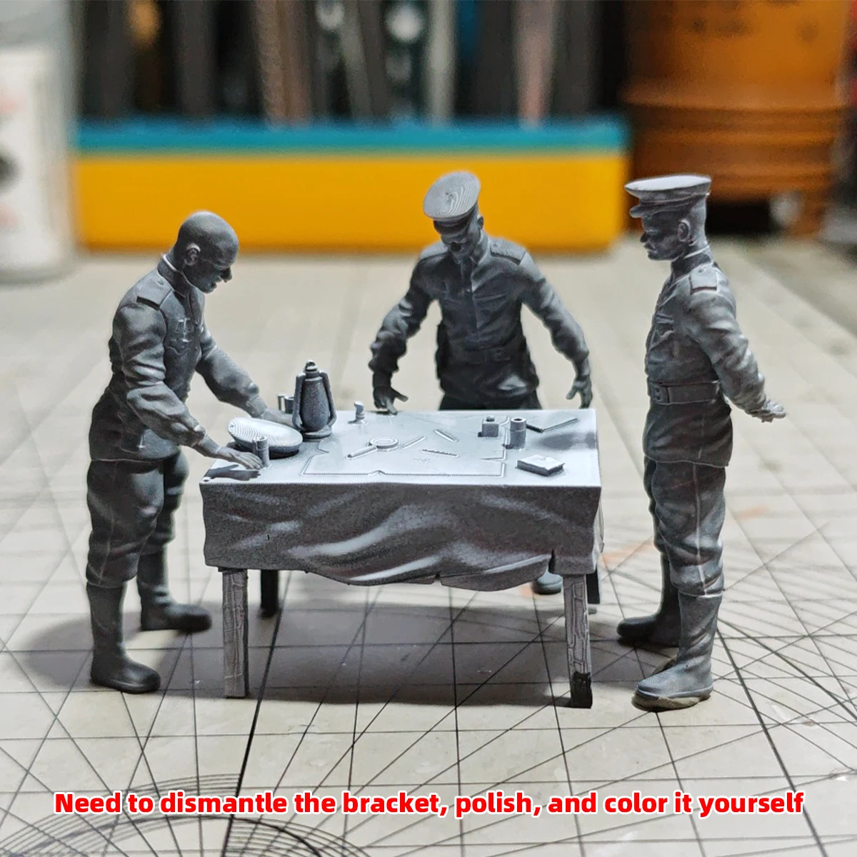 1/35 1/48 1/72 Maßstab Modellbausatz 3D Harz Miniatur-Soldatenfiguren Sowjetische Offiziere bei einem Treffen Unbemalt Unmontiert Diorama – Detail 6