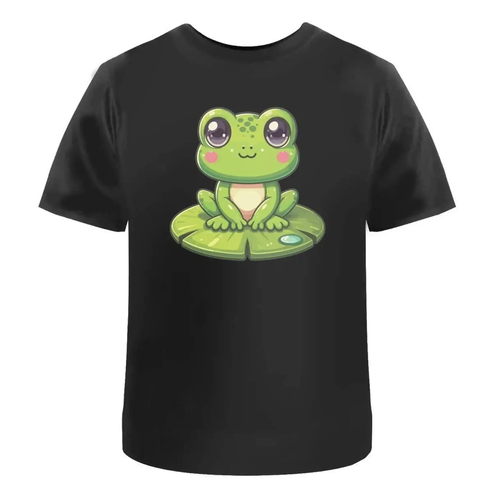 T Shirt quot Süßer Frosch auf Lilypad 100 Baumwolle S XXL TA058148 vintage Washed graphic Versatile Breathable Stylish fashion