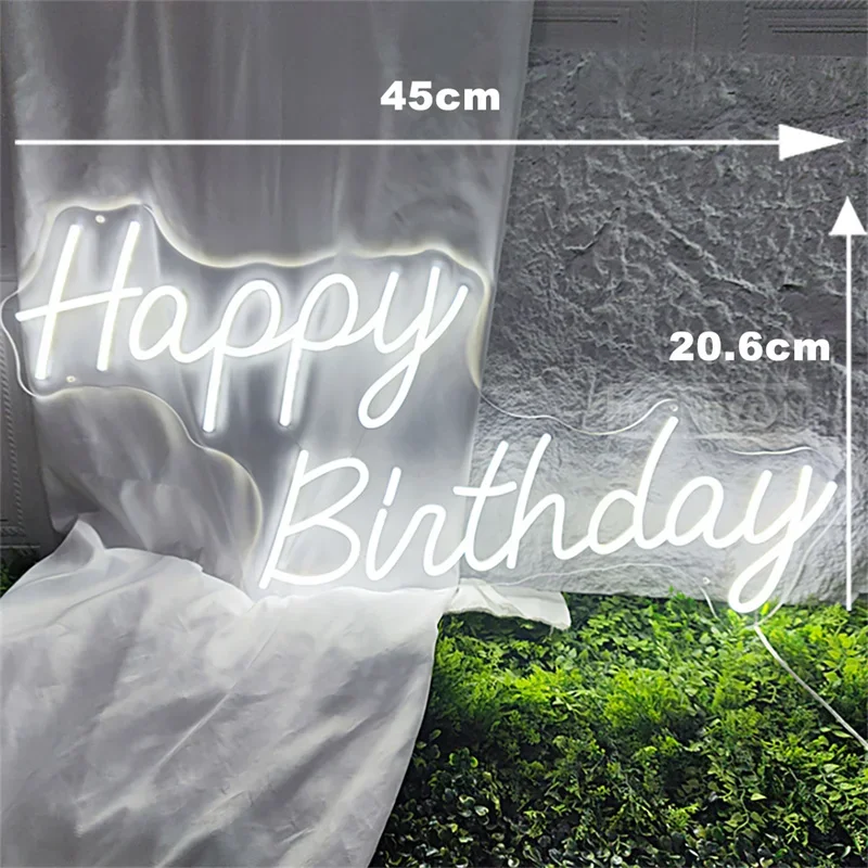 Happy Birthday Neon Signs for Wall Decor, LED Light Up Signs, Birthday Lighting for Home Decor, Personalized Birthday Gift