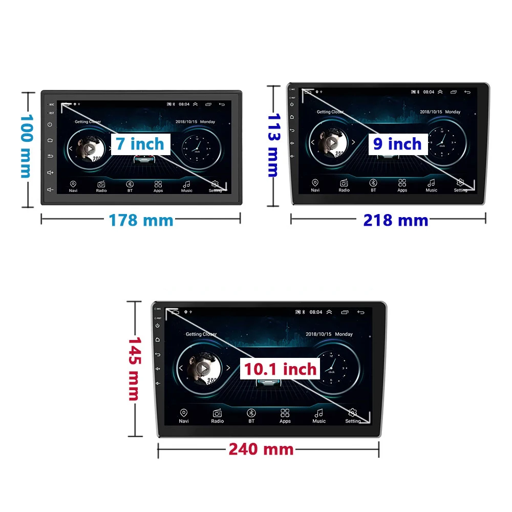 Podofo Android 2 Din Car Radio Stereo 7\