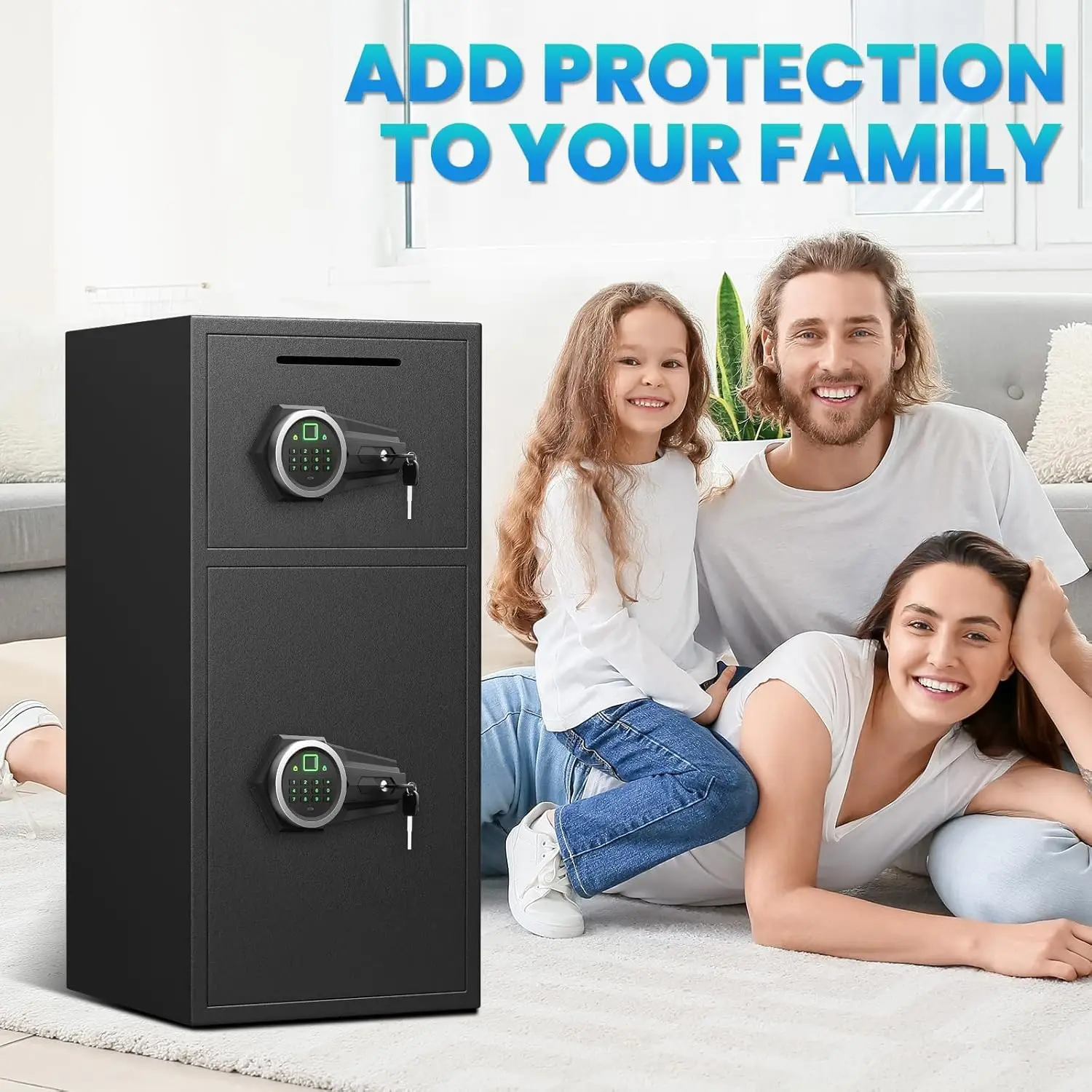 kavey 6.5 Cu ft Fingerprint password Large Safe, Home Fireproof with LED Light fire proof safe for home documents