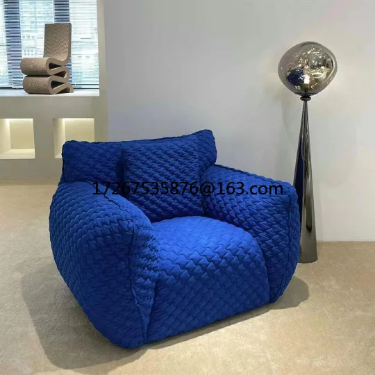 

Creative modern minimalist designer double small apartment fabric straight row sofa chair