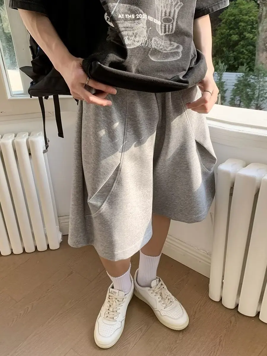 

American Deconstructed Design Sports orts Men's Summer New Casual Versatile Teenage Straight Five-Quarter Length Pants