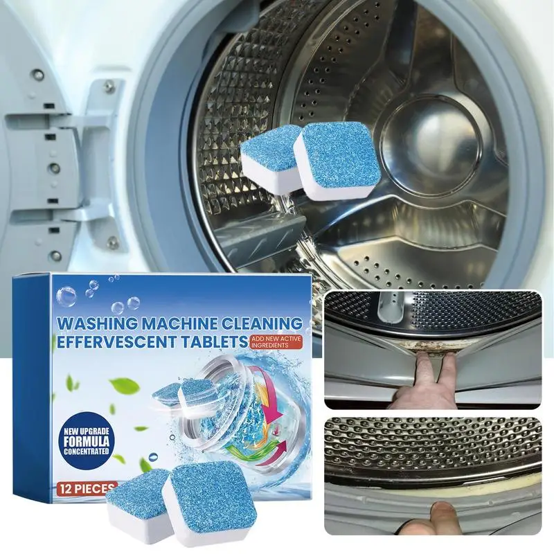 Washing Machine Cleaning Tablets 12 Pieces Front Washer Washer Tablets Washer Machine Cleaner Deodorant Detergents For Washing