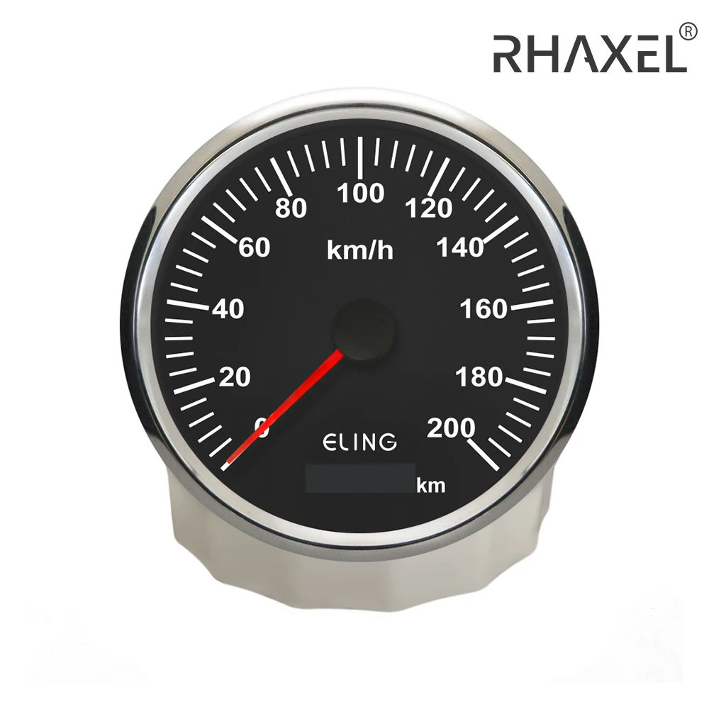 RHAXEL 110mm GPS Speedometer Odometer Gauge 0-200km/h for Truck Auto Car Yacht with Backlight 12V 24V