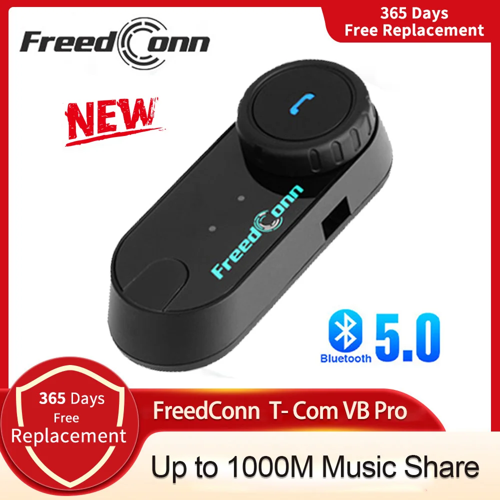 Freedconn Helm Bluetooth Headset Gruppe Motorrad Intercom Kopfhörer FM Musik Teilen Intercomunicador bis zu 6 Fahrer T Com VB