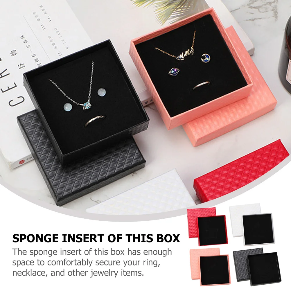 

4 Pcs Bracelet Necklace Jewelry Boxes Gift for Packaging Cardboard Jewellery Carton