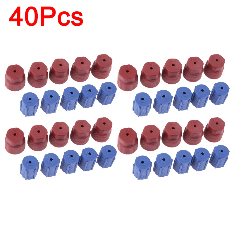 

40pcs R134a Cap AC Caps 13mm & 16mm Air Conditioning Service AC System Charging Port Caps for Car Air-conditioning Replacement