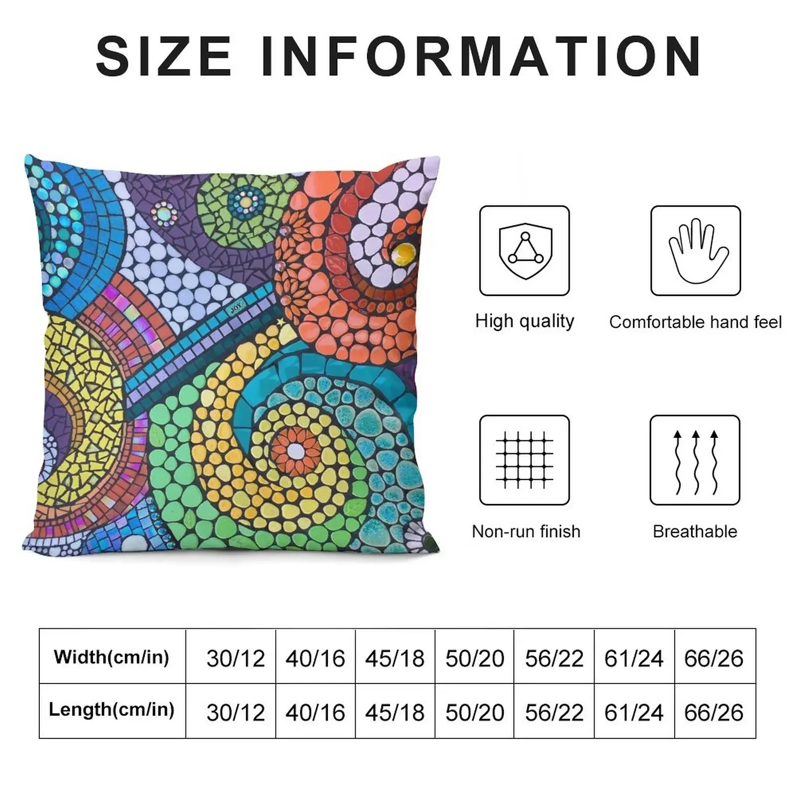 Swoops of Joy Mosaic Throw Pillow pillowcases for sofa cushions Sofa Covers pillow