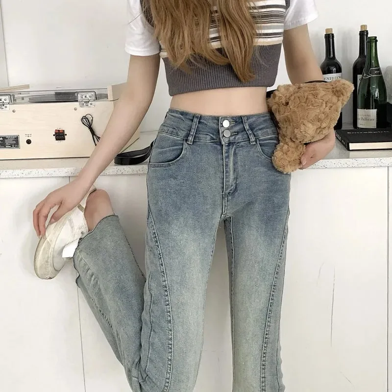 Low Waist Jeans Y2K Women Quality Texture Material Feel Female Denim Fashion Comfortable Lasting Wear Resistant Anti Wrinkle