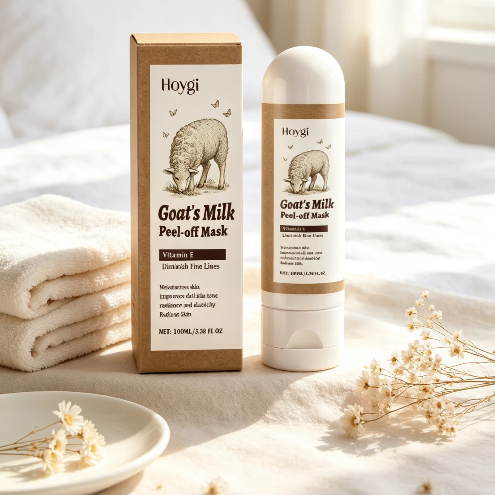 Hoygi Peel off Mask Deep Moisturizing Relieve Dry Skin Firming Radiant Glowing Skin Brightening Reduce Dullness Face Mask 100ml