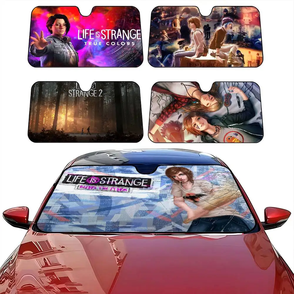 

L-Life Is S-Strange Sunshade Windscreen 3D Film Plaid Gift Novelty Car Front Window Visor 70x130cm Sun Visor Solar Protect