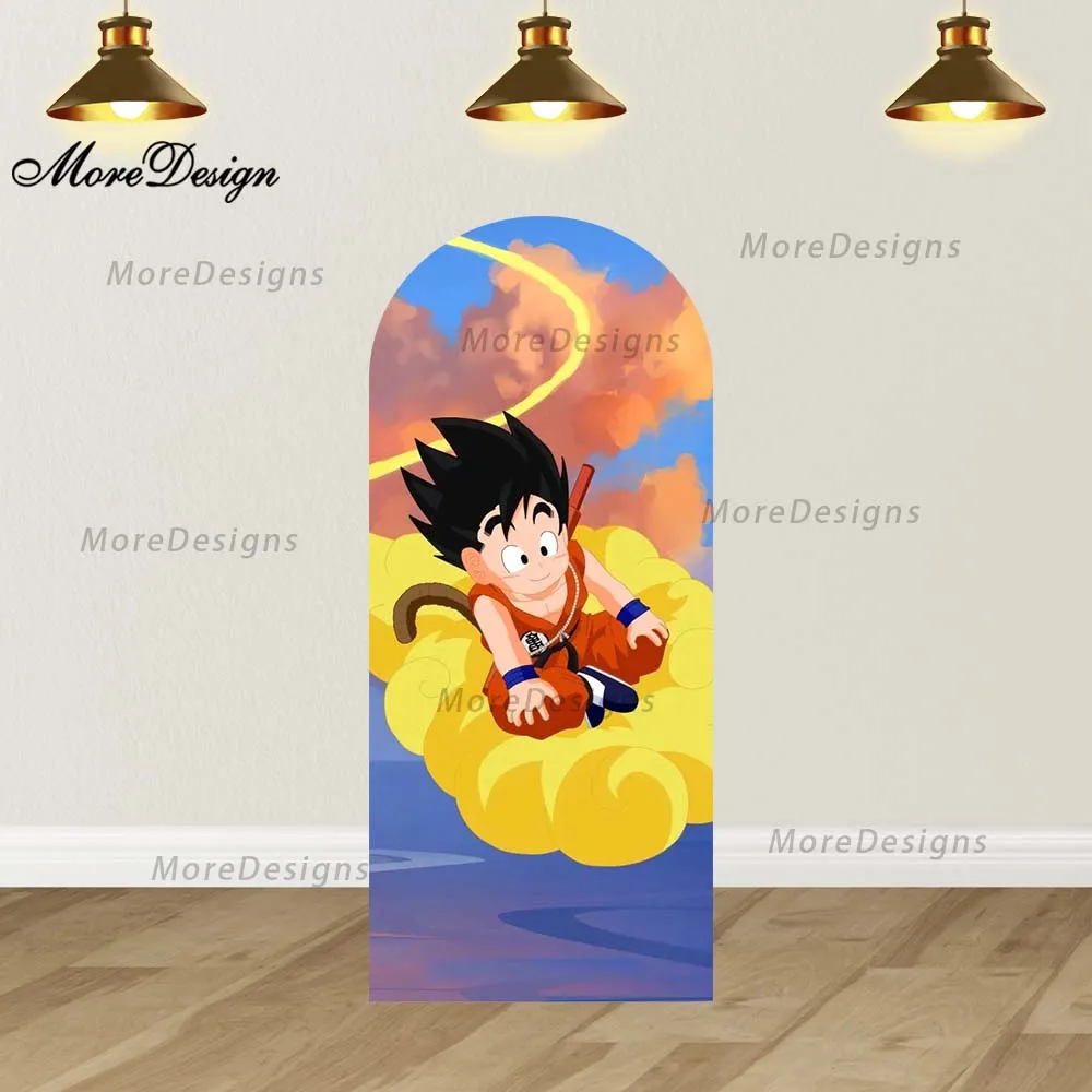 Dragon Ball arc couvre bébé Goku Photo toile de fond enfants fête d'anniversaire bébé douche double face photographie fond