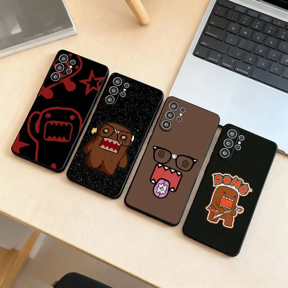Domo-kun K-konnichiwa  Phone Case Black Silicone Soft For Samsung S25,S24,S21,S22,S23,S30,Ultra,S20,Plus,Fe,Lite Gift