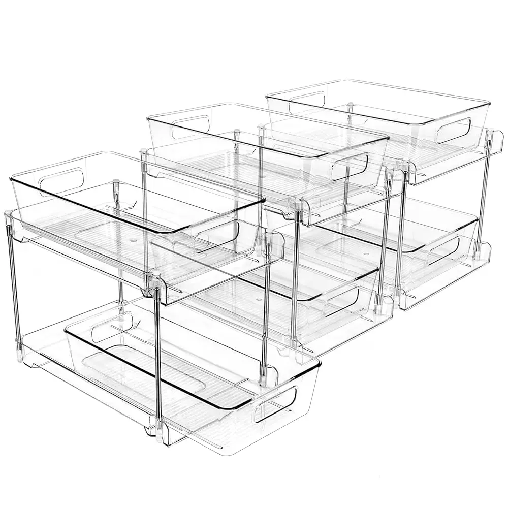 

Under Sink Organizers And Storage For Bathroom Or Kitchen, 2 Tier Pull Out Cabinet Organizers For Bathroom Vanity Counter