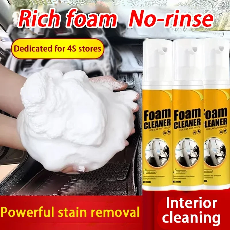 Interior cleaning agent Powerful decontamination car wash liquid Multi functional foam cleaner for cars Water free Accessories