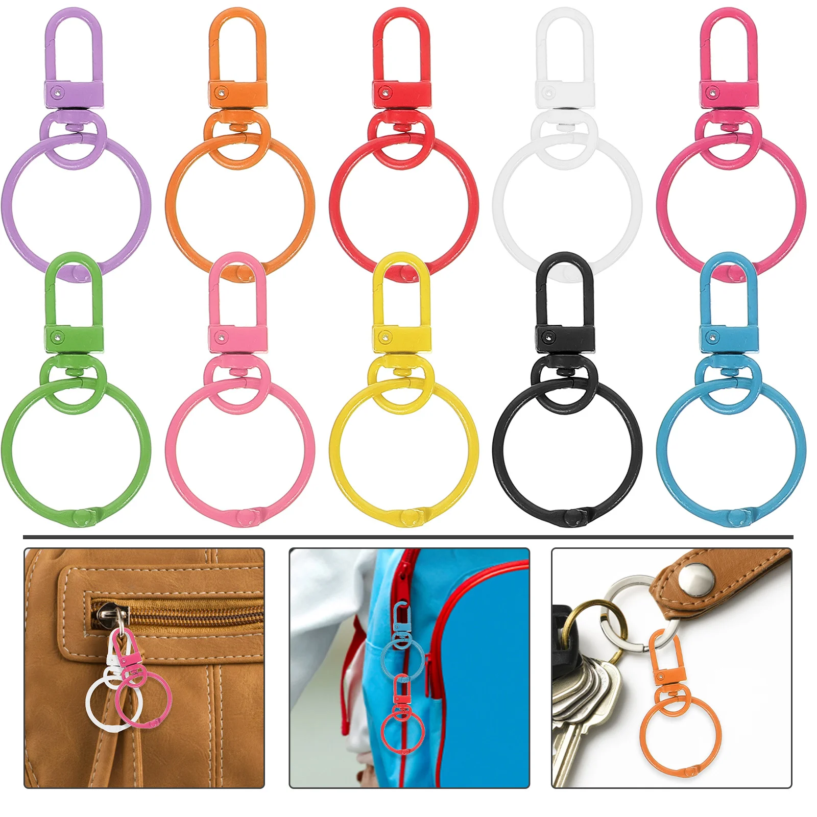 

10Pcs Zinc Alloy Rotatable Keychain Rings Buckles Strong Lobster Claw Clips Key Holder Accessories Lobster Claw Clasps