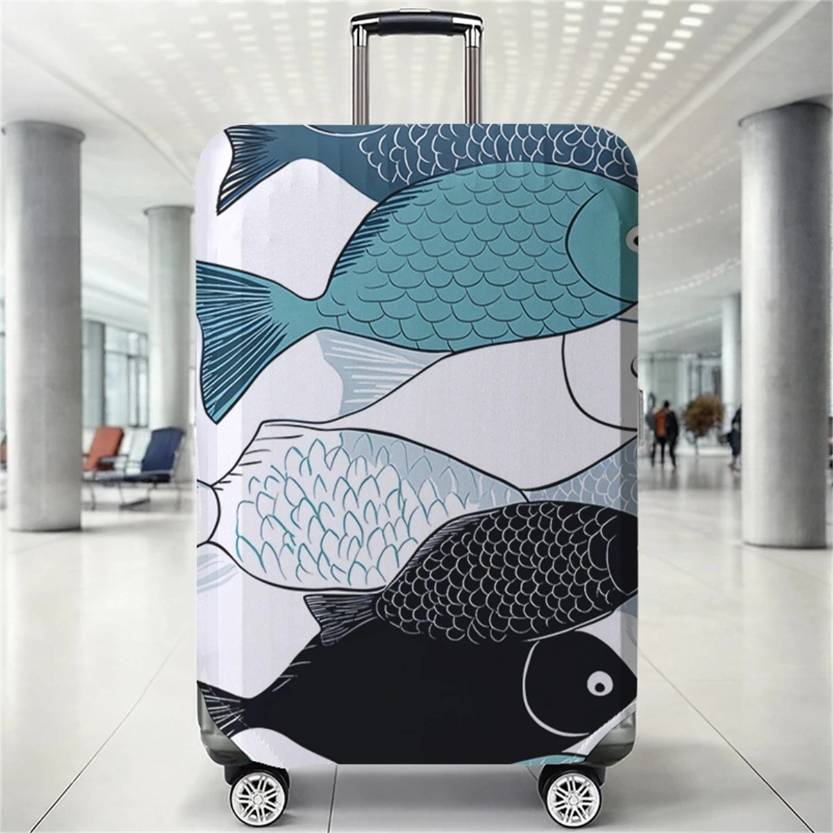

Fish pattern luggage protection cover, suitable for 18-32 inch luggage covers, luggage handle gloves, travel accessories