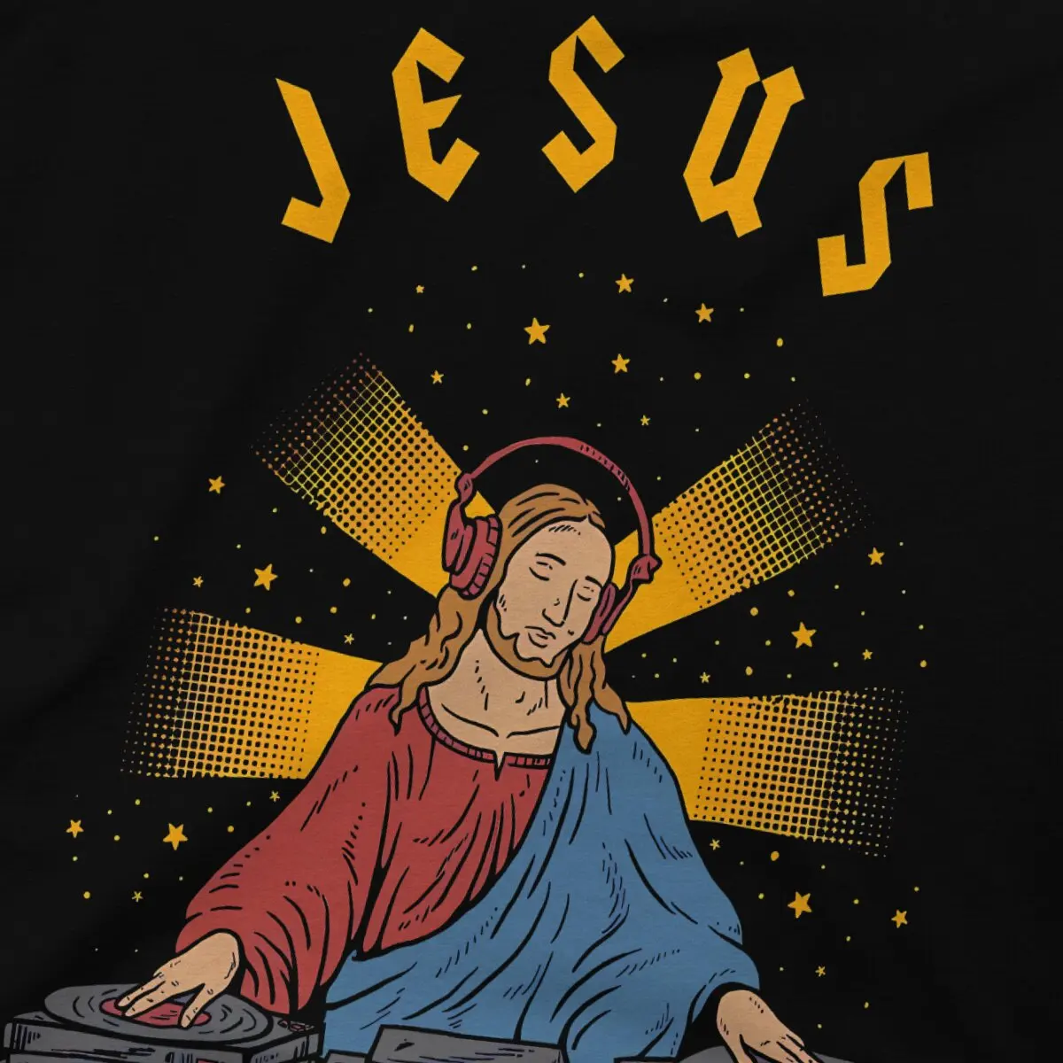 Camiseta de algodón para hombre, camisa de manga corta con estampado de Jesús, cuello redondo