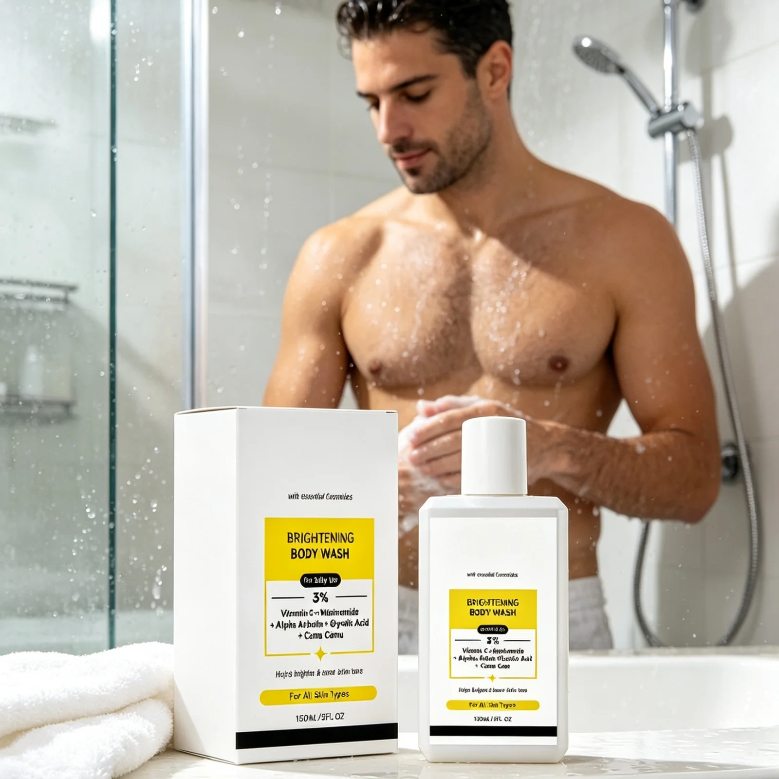 Brightening Body Wash Deep Skin Hydration Relieve Skin Dryness Rich Soft Foam Wash Away Dirt Gentle Non Irritating Shower Gel