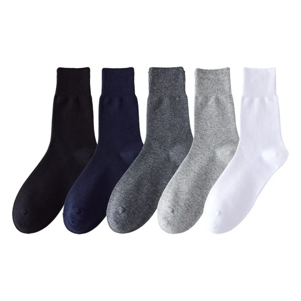 Plus Size Socks Mens Cotton Loose Mouth Socks Extra Wide Top Loose Fitting Socks Long Stockings Elastic Business Dress Socks