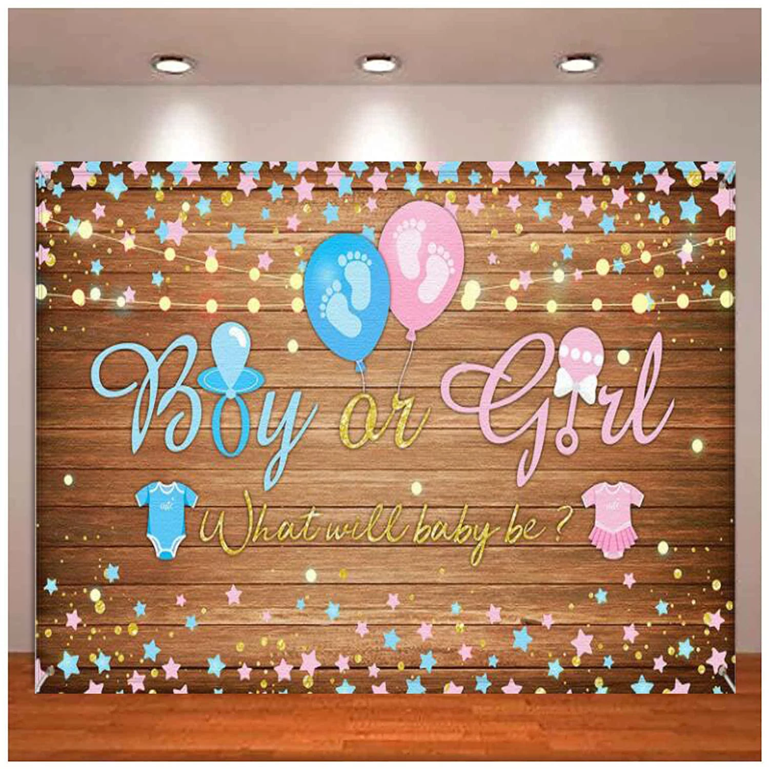 Gênero Revelar Decoração Do Partido Suprimentos, Fundo Fotografia Menino ou Menina, Rosa e Azul, O Que Será O Bebê, Gravidez Banner Background