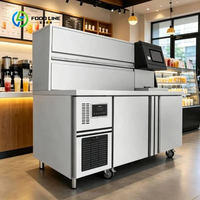 Customized 1100W Self-Cleaning Function All-in-one Mobile Juice Bar Bubble Tea Machine Boba Milk Tea Maker for Dessert Shop