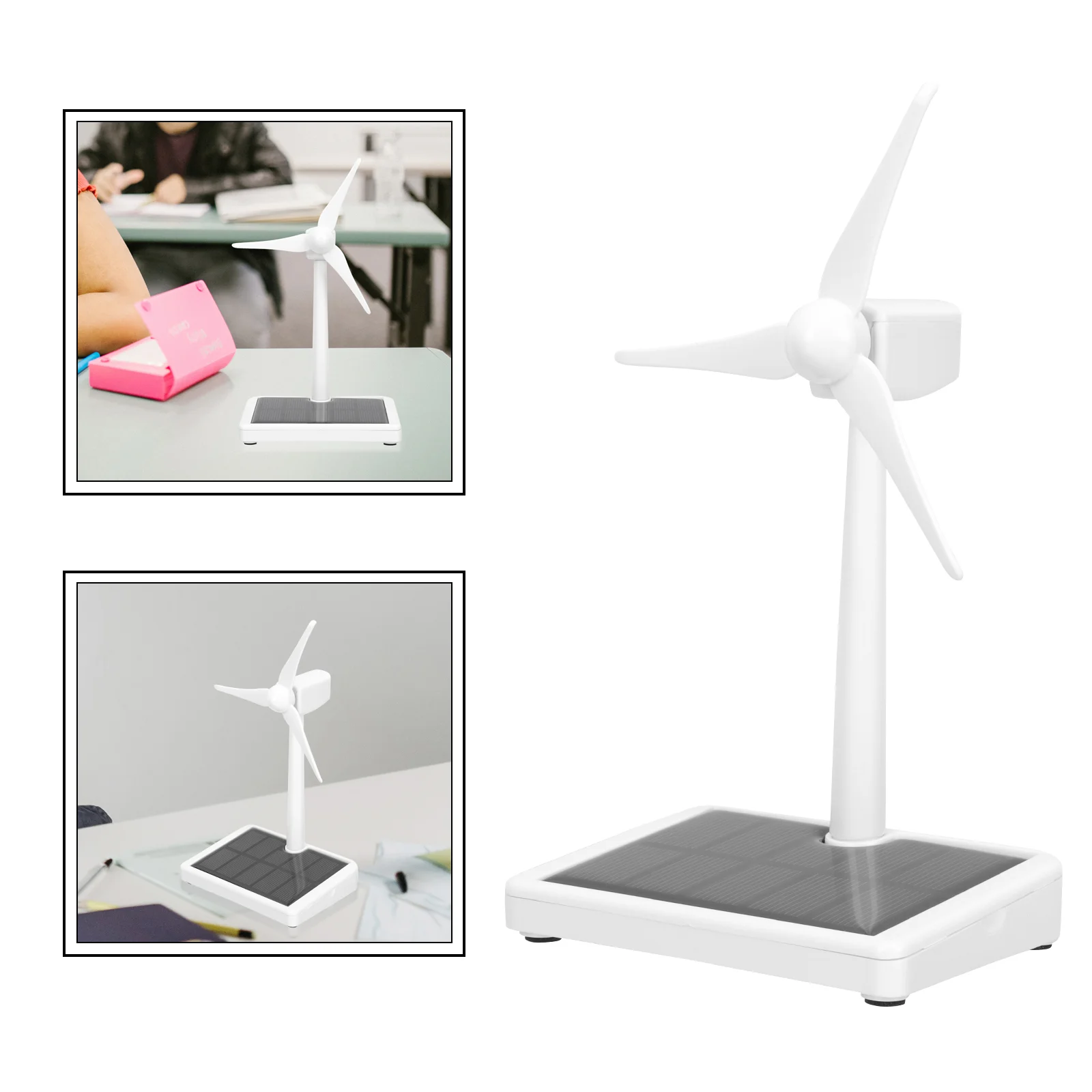 Solar Windmill Toy Educational Science Experiment Desktop Turbine Model DIY Plastic