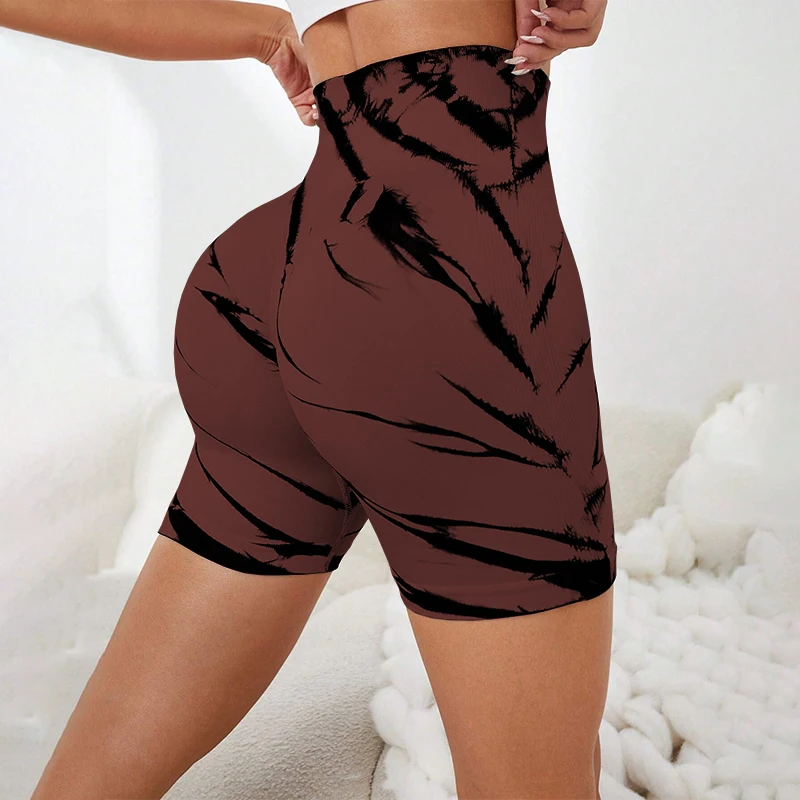 

Tie Dye Workout Shorts For Women, Scrunch Butt Lifting High Waisted Yoga Gym Seamless Booty Biker Shorts, Women's Activewear
