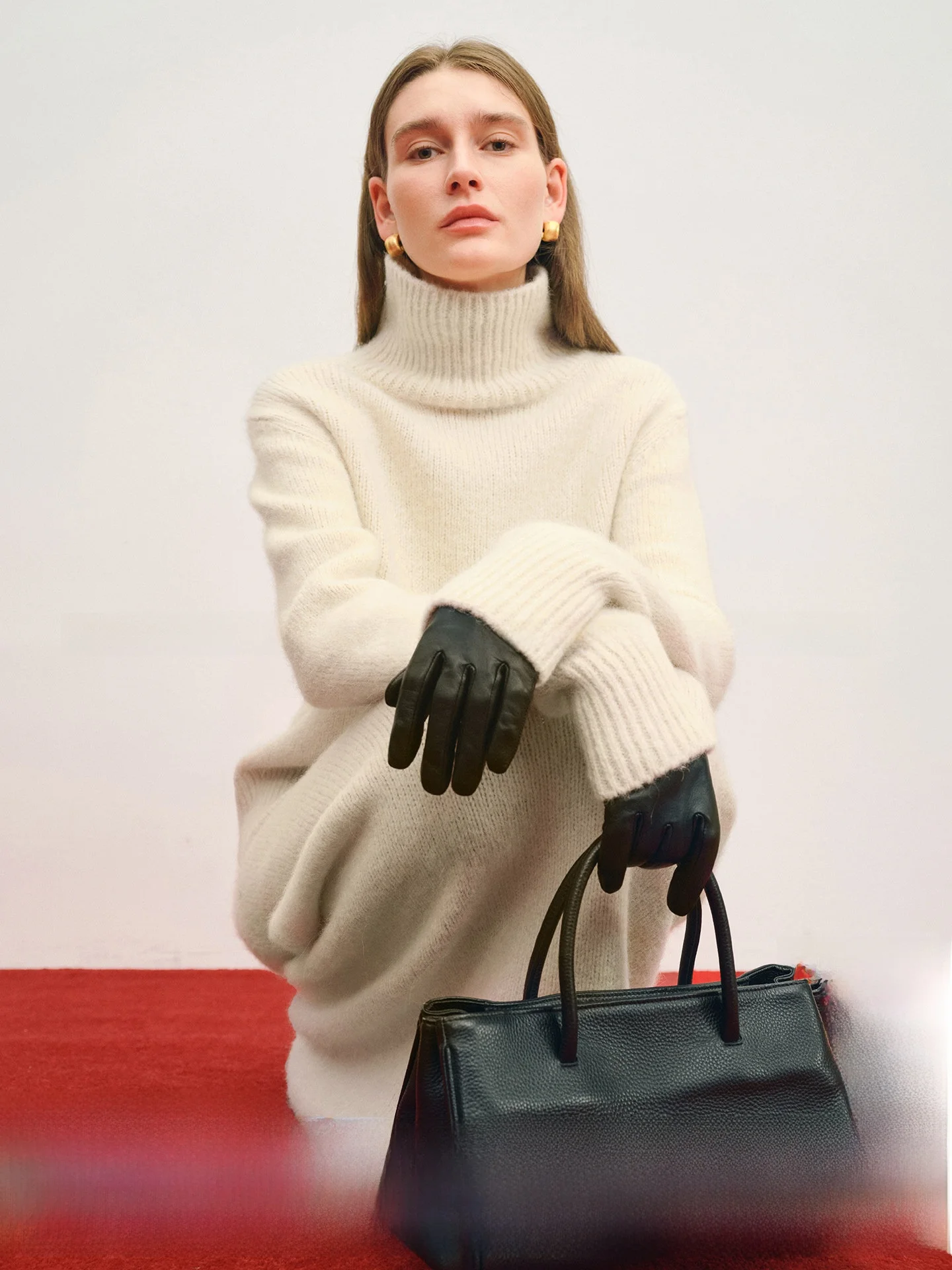 

CHICJANE Peruvian Suli High Ne Silk And Alpaca Wool Sweater And Skirt Set for Women Winter Faion Outfit Cleanfit Sle