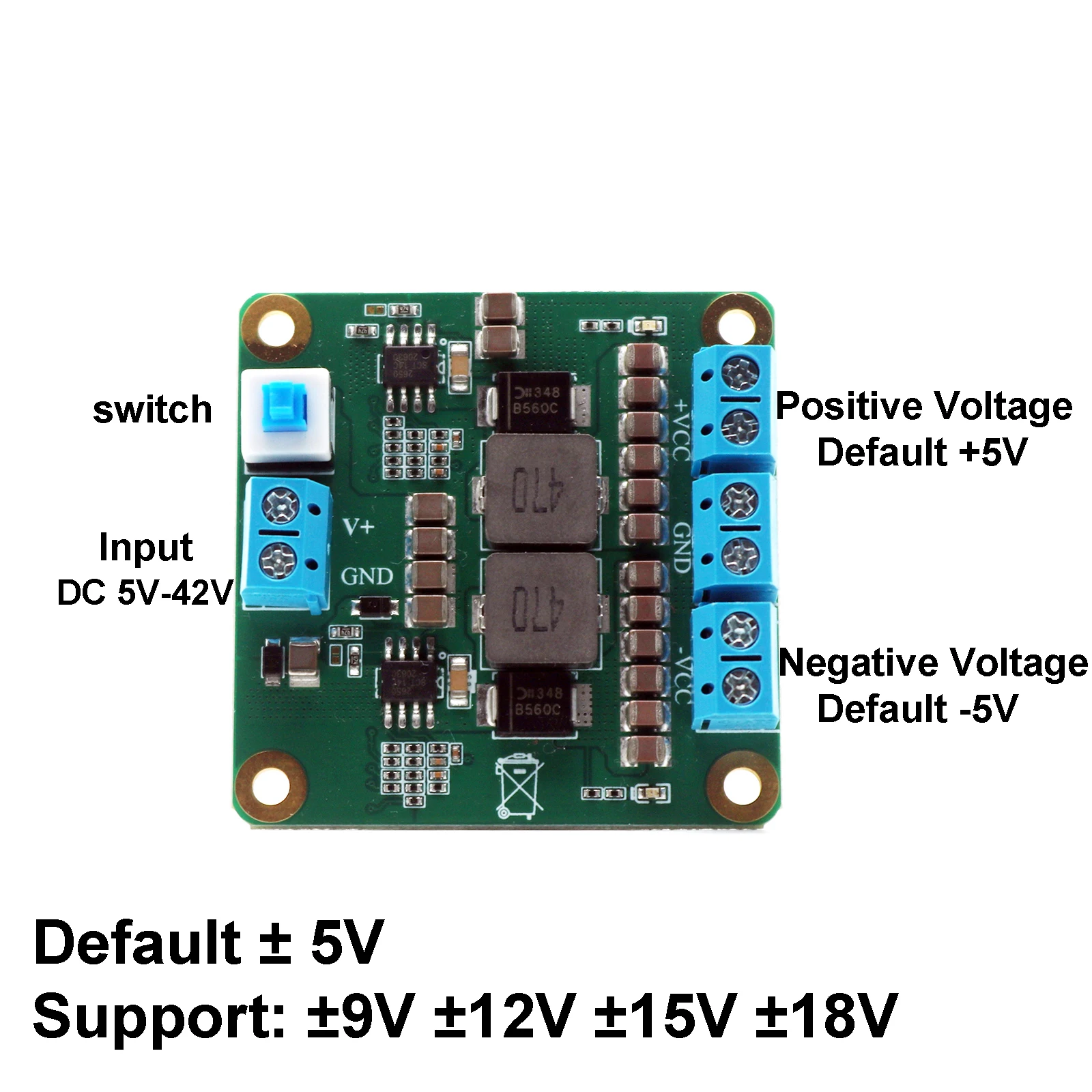 4A DC-DC Positive Negative Dual Power Supply 5-42V TO 5V 9V 12V 15V 18V Buck Converter Voltage Regulator Module