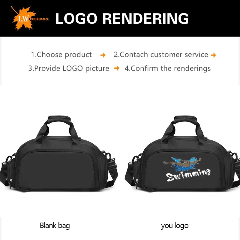 Customized Sports Fitness Bag Logo Dry Wet Separation Basketball Training Backpack Multi-purpose Travel Bag Printed Photos