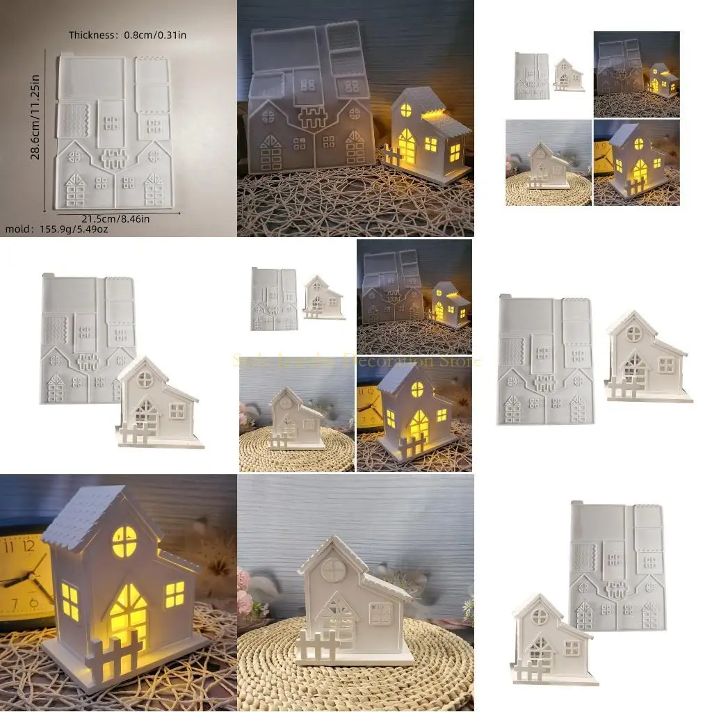 

D46E Easy to Clean Candlestick Mold for Crafting Resin Houses and Displays