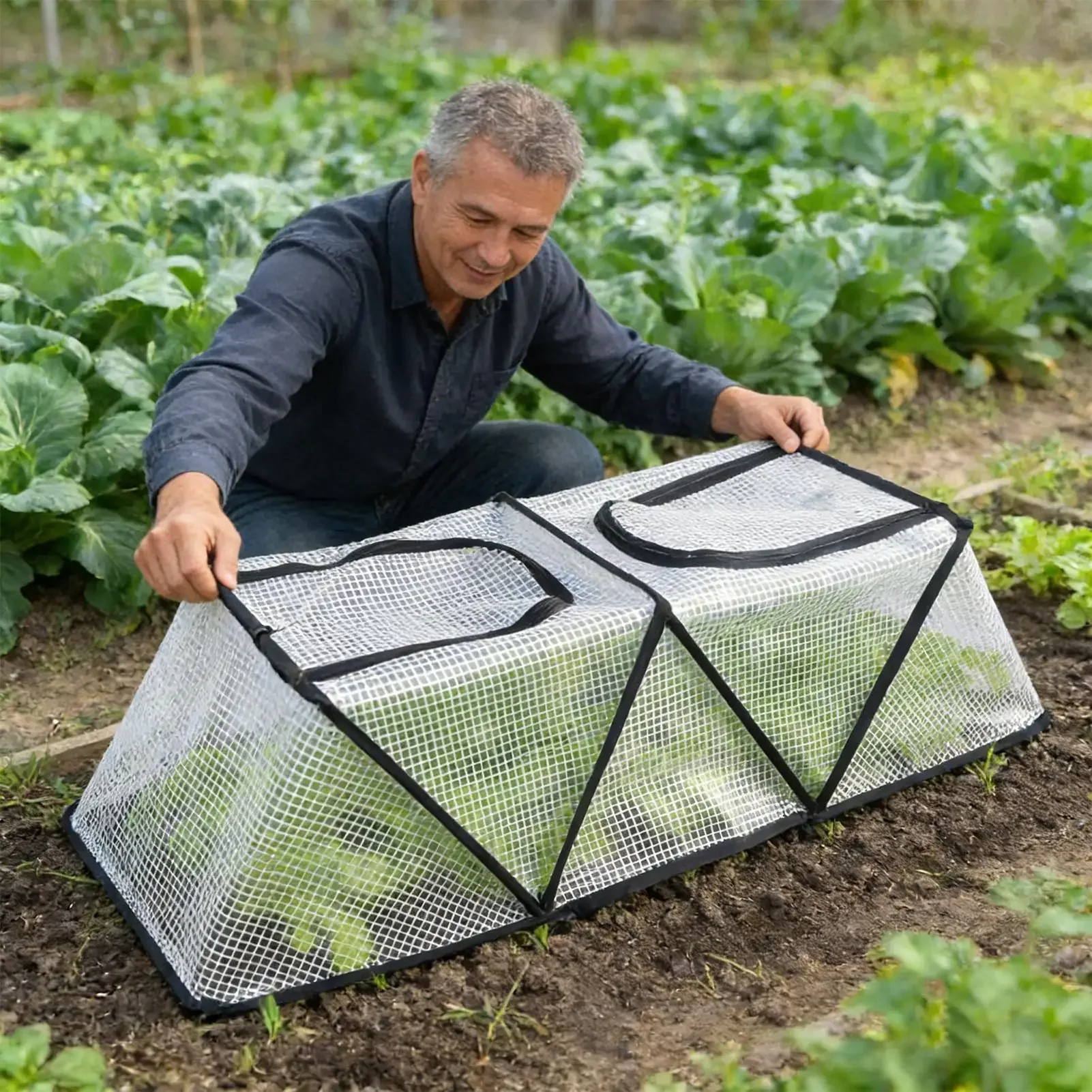 Plant Covers Foldable Garden Vegetable Flower Insect-Proof Bird Winter Warm Breathable Freeze Planting Protective Greenhouse