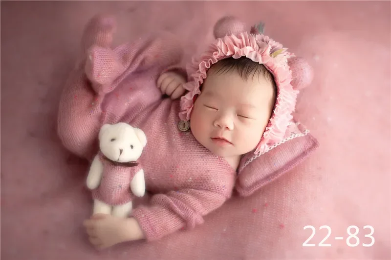 4pcs/Set Newborn Photography Props Newborn Boy Girl Romper Hat Baby Romper Bodysuits Outfit Photography Props Clothing