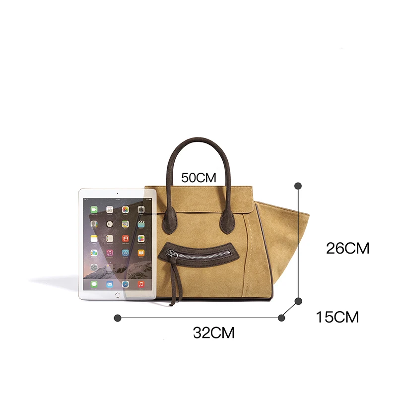 المرأة العصرية حقيبة يد شعبية 2025 خريف شتاء جديد وجه مبتسم حقيبة سعة كبيرة جلد الغزال Crossbody الكتف حقيبة محمولة #6