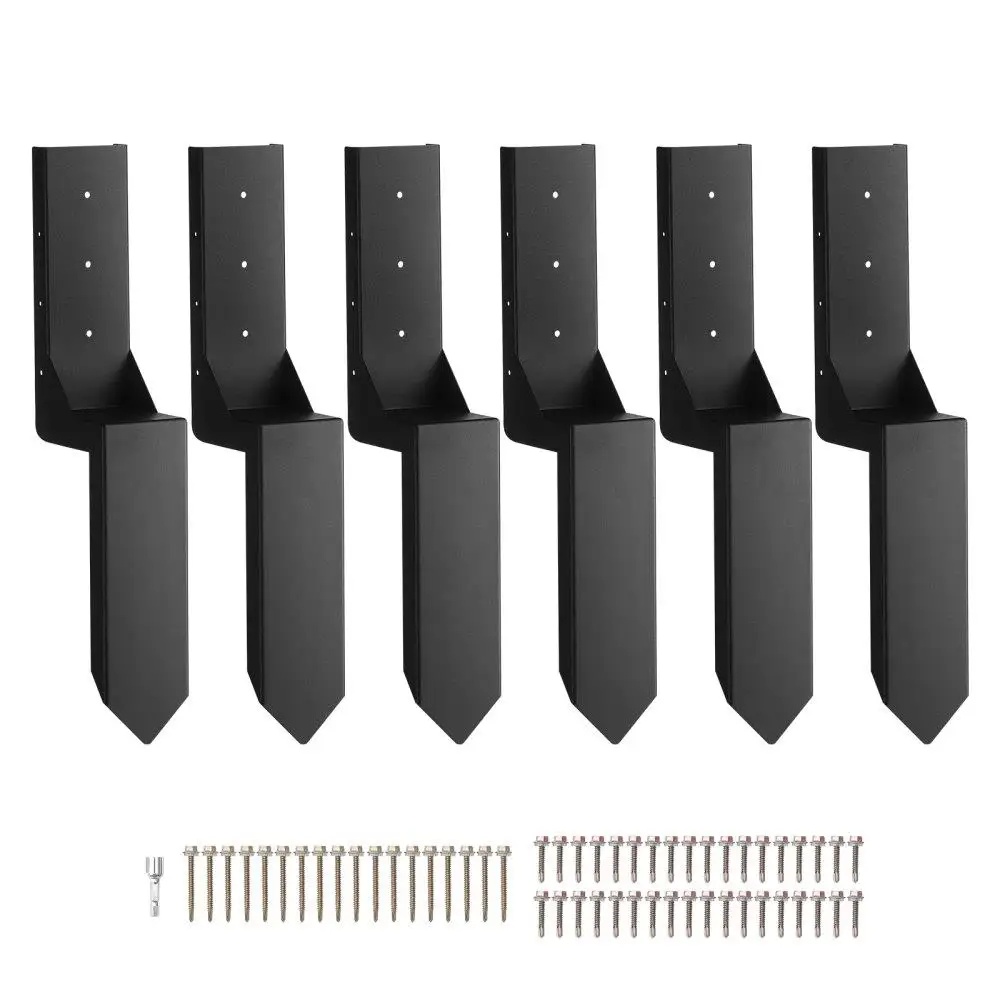 

Fence Post Anchor for repair Kit, 6 Pack Inner Diameter 3.5 x3.5 Inches Heavy Duty Steel Fence Post Support Stakes, Anchor