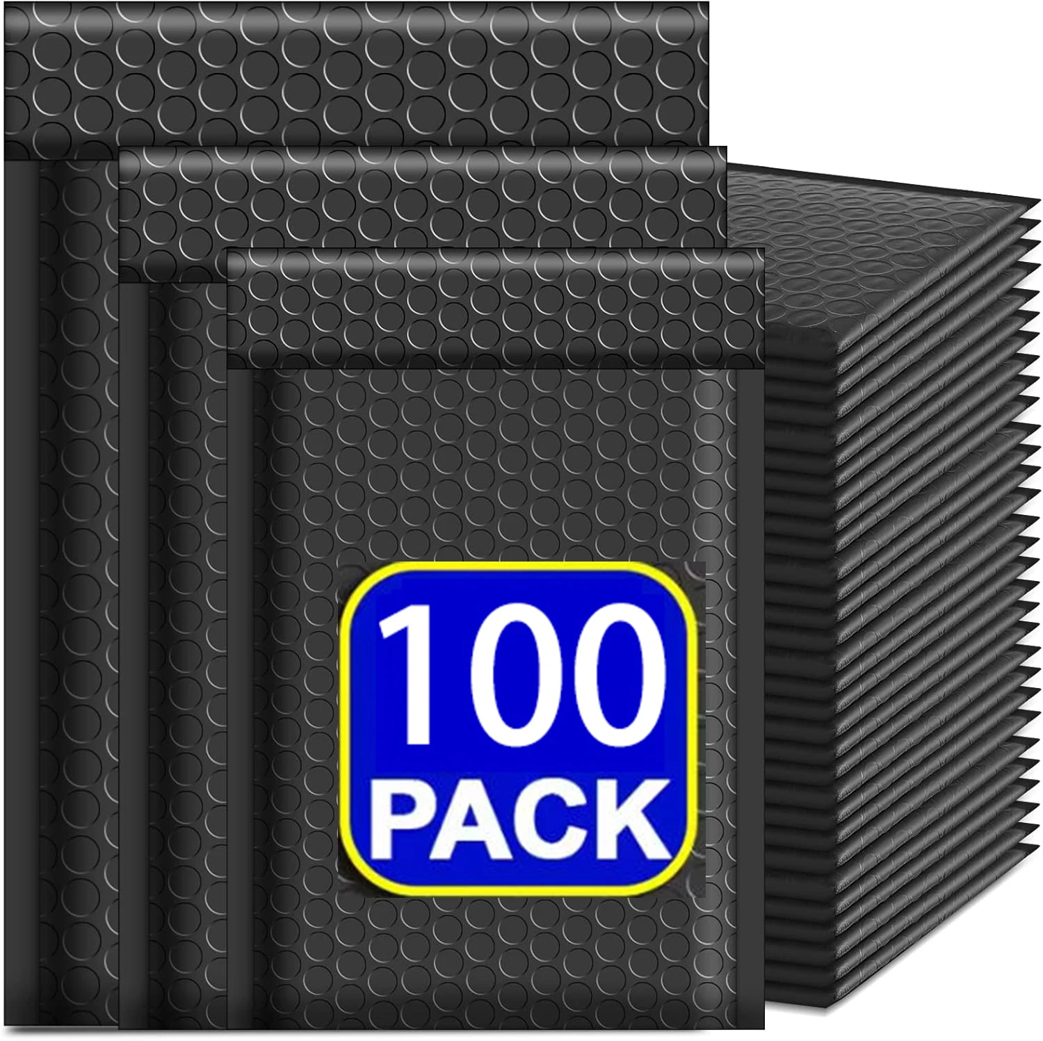 100 Stück Schwarze Luftpolster-Versandumschläge Selbstklebende Versandtaschen für den Postversand – Detail 2