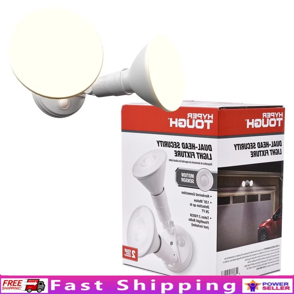 

Dual Head Motion Sensor Security Light 180 Degree Detection LED Lighting Weatherproof Adjustable Fixture Energy Saving Dusk to