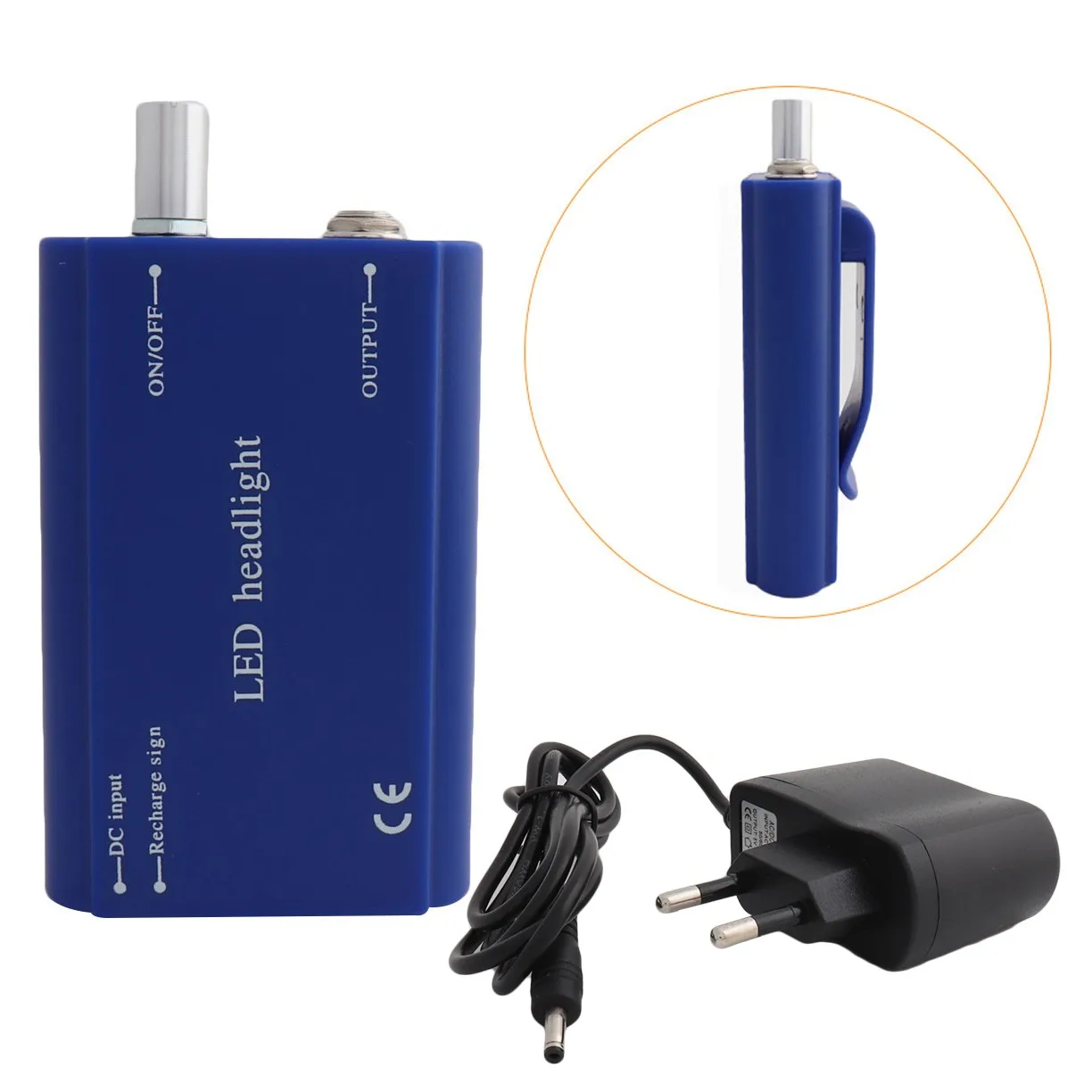 Battery EU Charging Plug of Headlight Headlamp for Dental Loupes Lab Medical Magnifier Magnification Binocular Belt-clip USB