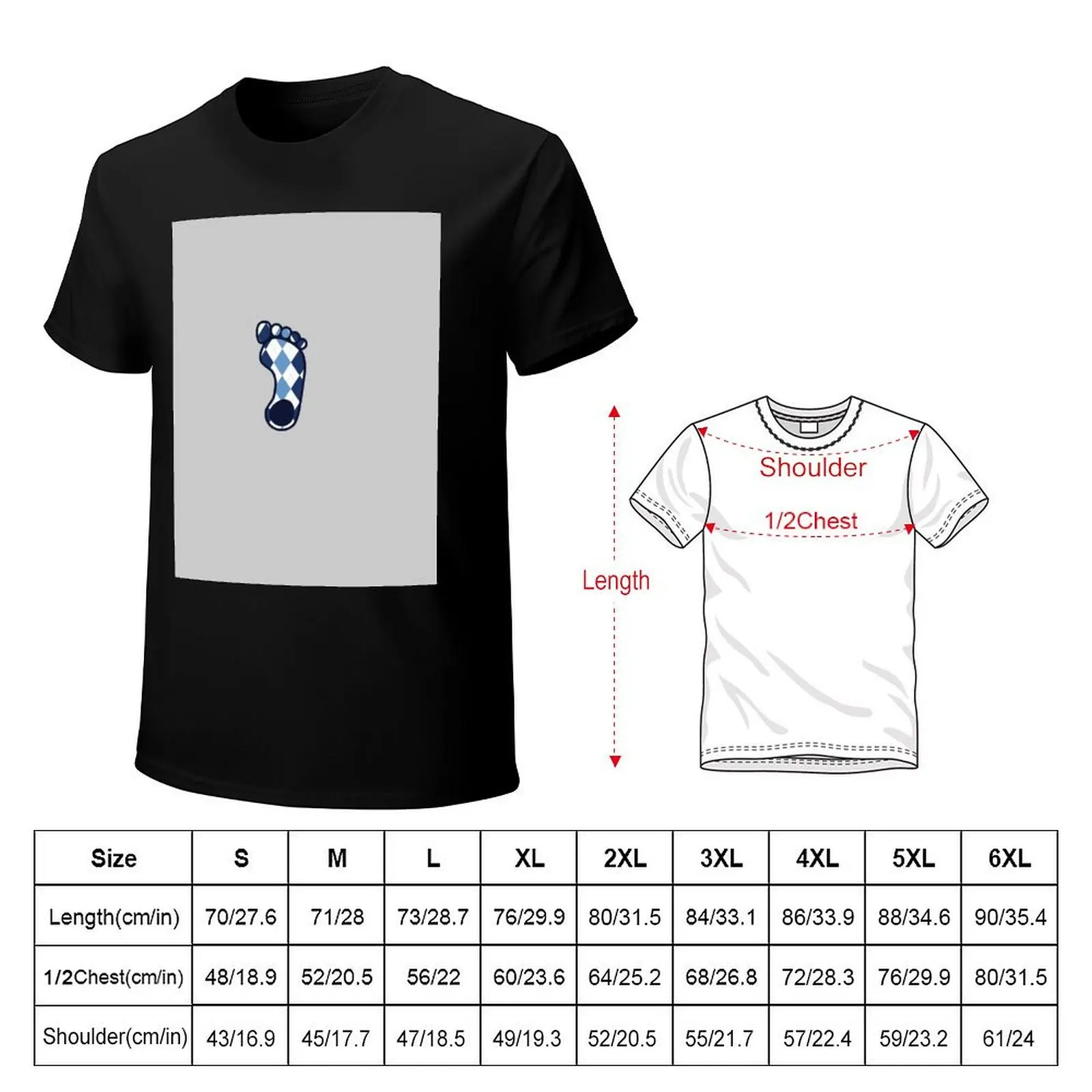 Argyle Heel Decal T-Shirt Sports Casual Short Sleeve Cotton Tee