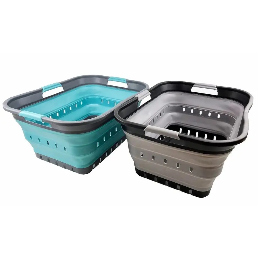 

42L 11 gallon Collapsible Plastic Laundry Basket Foldable Pop Up Storage Container Organizer Portable Basket Space Saving Hamper