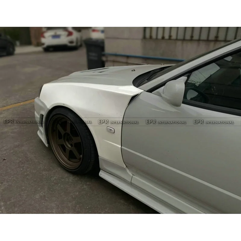 SAAR مناسبة لأجزاء تعديل ألياف الكربون للسيارة Nissan Skyline R34 Z Tune Fender GTT المصد الأمامي
