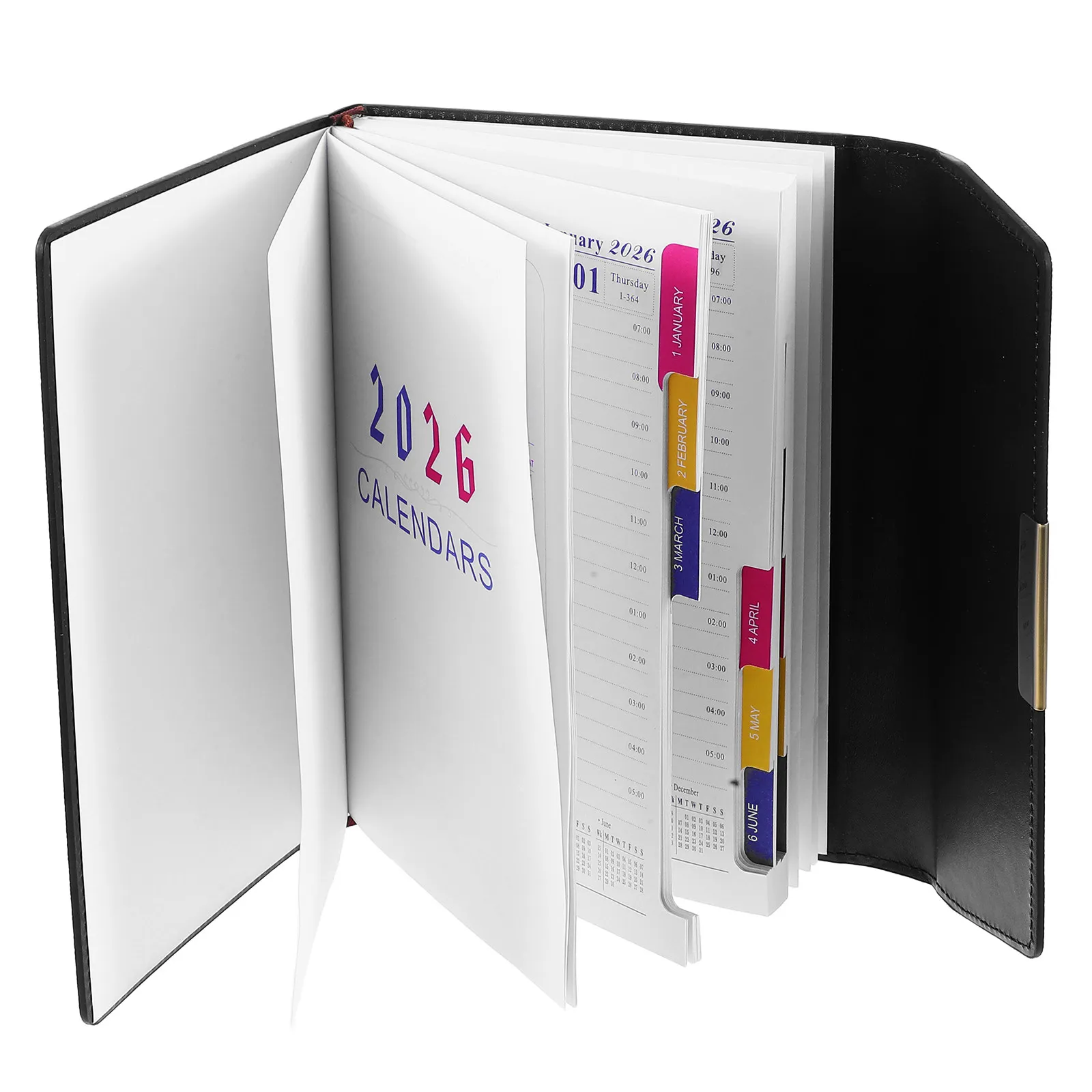 

Daily Planner Notebook A5 2026 Dated Yearly Monthly Weekly Layout Portable Design for Office Home Study Business Academic Use